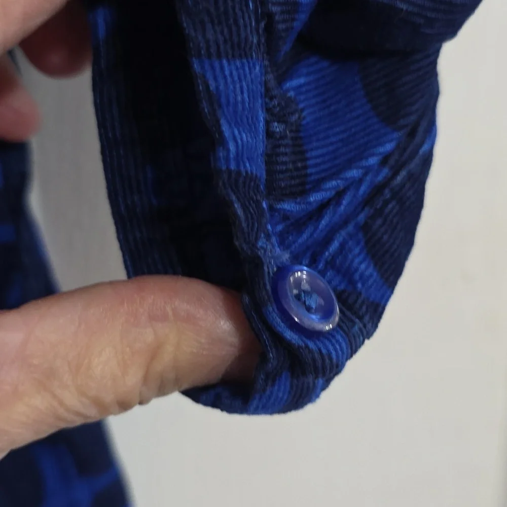 Hanna Andersson Girls Corduroy Dress Blue Floral Pockets Sz 110/5-6X EUC‎